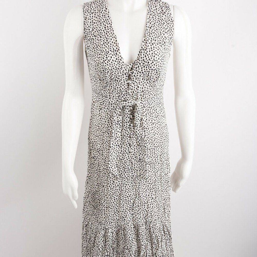 Massimo Dutti Midi Dress Sz US 2 EU 34 Black white
